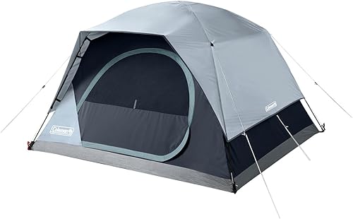 Coleman Tienda Skydome con luces LED y configuración de 5 minutos, resistente a la intemperie para 4 personas con iluminación superior, hecha de