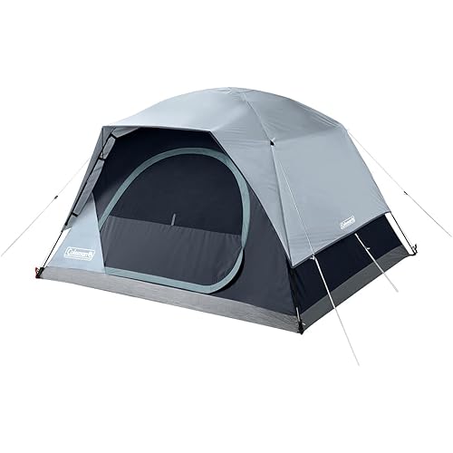 Coleman Skydome Tent with LED Lights & 5-Minute Setup, Weatherproof 4-Person Tent with Overhead Lighting, Made of PFAS-Free Materials