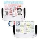 Porte Carte Pare Brise Handicapé PMR VTC Taxi | Support Carte HANDICAPE | PMR | VTC | Permis Taxi - Ambulance | Ticket de stationnement | Support Autocollant | Carte Professionnelle (GARANTIE) (2)