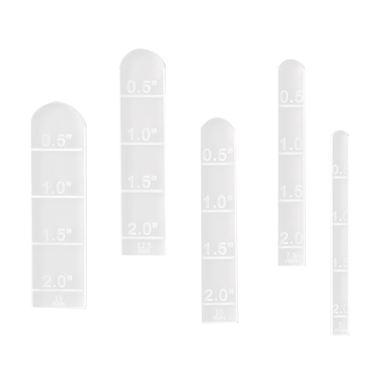 Tsophreniq 5 Pcs Acrylic Rulers Flexible Curved Measuring Tool Clay Arcs Ruler with Scale Pottery Measuring Tool Set