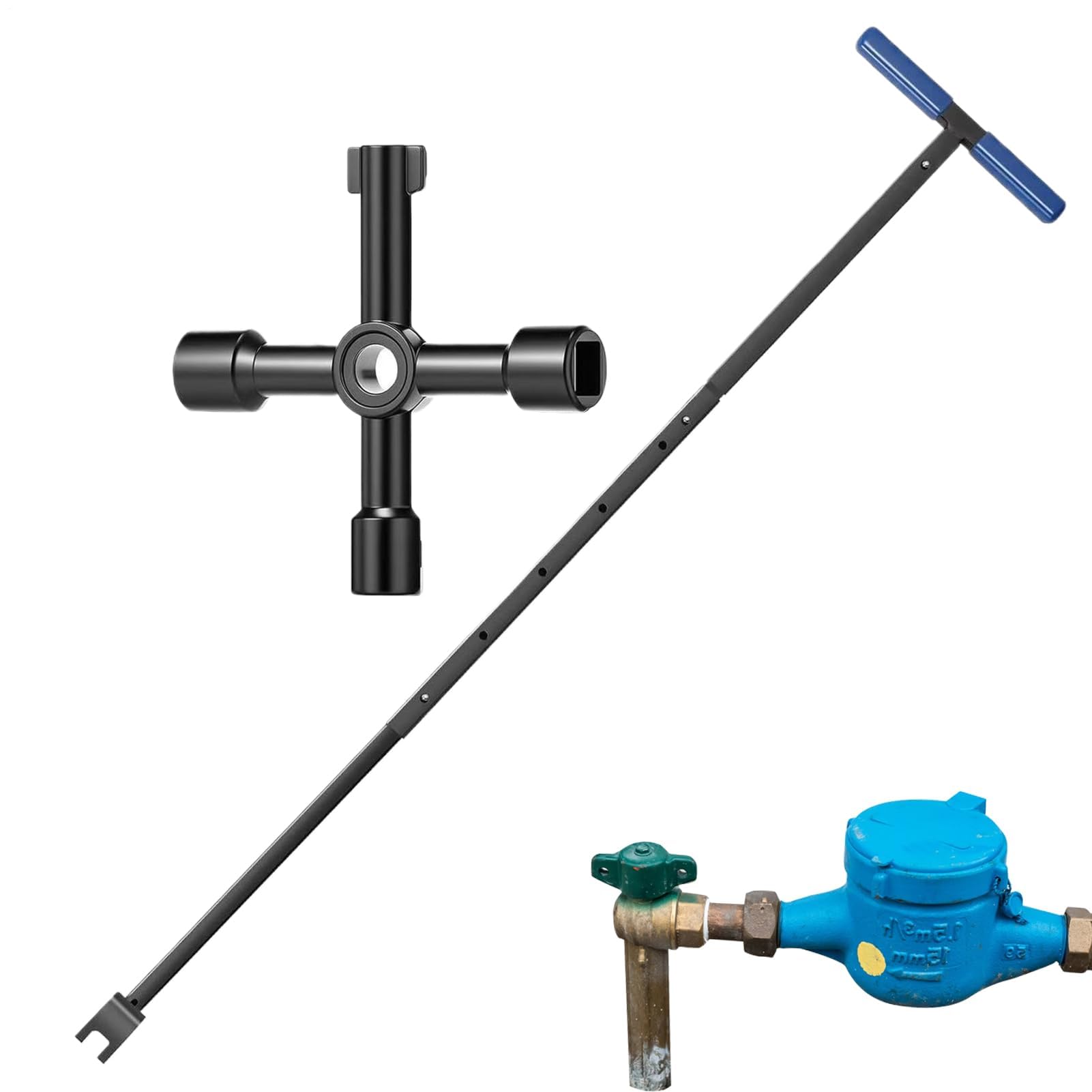 Klucz do zaworu zwrotnego w kształcie litery T 94 cm odporny na rdzę narzędzie hydrauliczne lekki do użytku domowego i na zewnątrz niezbędny do łatwej konserwacji zaworu