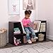 KidKraft Wooden Bookcase with Reading Nook, Six Shelves and Gray Cushion - Espresso
