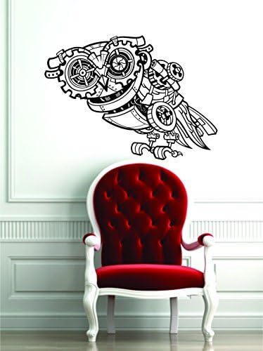 Calcomanía de vinilo para pared, diseño de búho steampunk