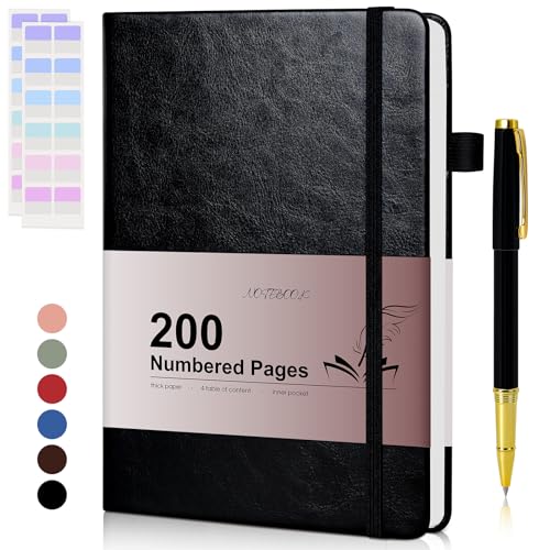 Carnet de notes A5 professionnel journal ligné travail affaires noir