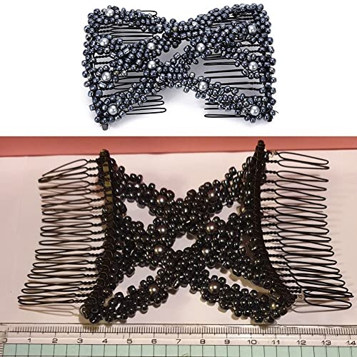 Pettini per capelli doppi con perline elastiche