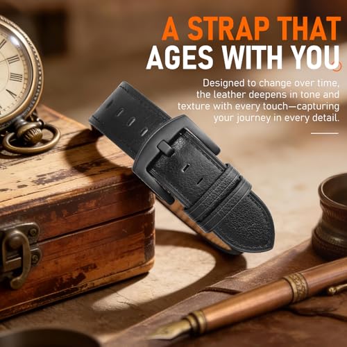 Image of Genuine Leather Watch Band Men Compatible with Apple Watch