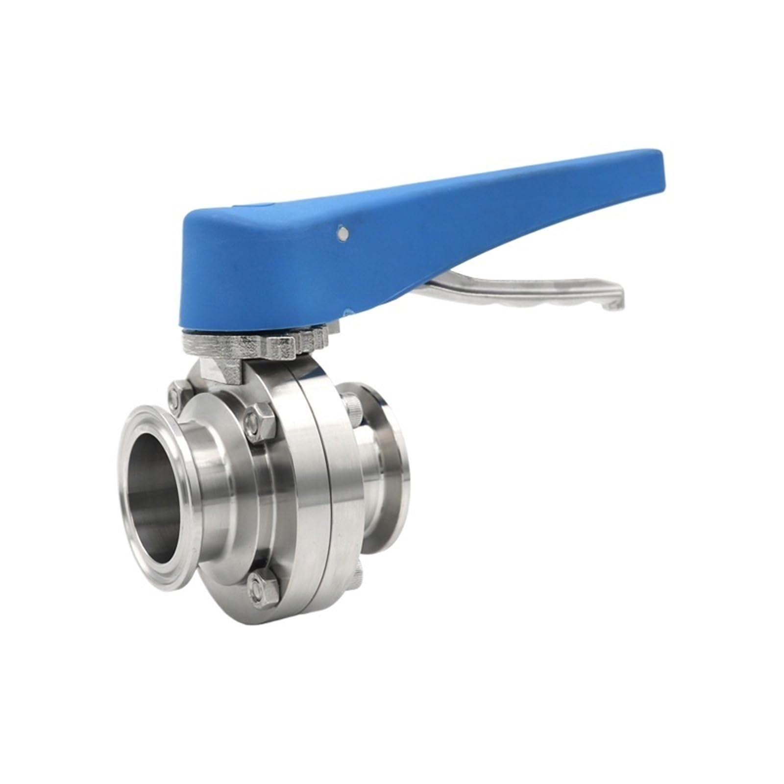 Vanne papillon sanitaire tri-clamp inox 304 ferrule 50.5mm poignée plastique