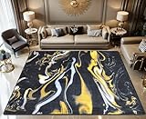 Marble Ink Paper Texture Black Silver Gold Rugs Soft Non-Slip Indoor Outdoor Living Room Bedroom Kids Room Modern Home Decor Carpet Mat Yoga Mat Runner Rugs