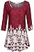 Tencole Boho Blouses for Women Dressy Casual,Womens Red Tops 3/4 Sleeve Spring Shirts Looose Fit Summer Fashion 2026 Tunics Wear with Leggings Peasant Wedding Fuchsia Red White L