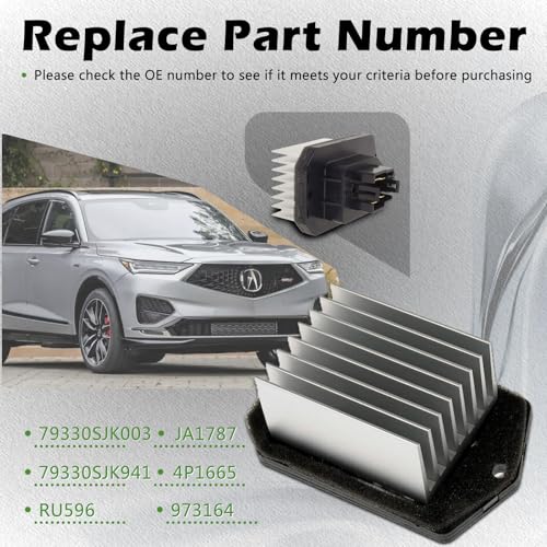 Front Auto AC Control Module HVAC Blower Motor Fan Resistor Compatible with Acura 05-12 RL / 09-14 TL / 10-13 ZDX - for Honda 11-17 Odyssey / 06-14 Ridgeline Replaces 79330SJK003 79330SJK941 JA1787 - Thumbnail 4