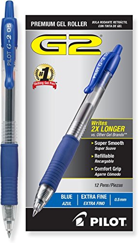 3 Bolígrafos de Gel PILOT G2 Azul 0.5mm miniatura 1