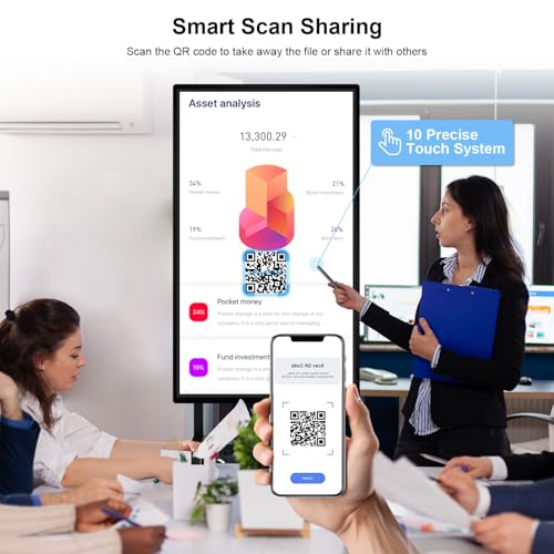 Image of 49 inch Smart Board, Digital Whiteboard Electronic Interactive for Classroom Office Home, Screen Mirroring from Android & iOS for Presention Annotation Live Streaming (49 inch)