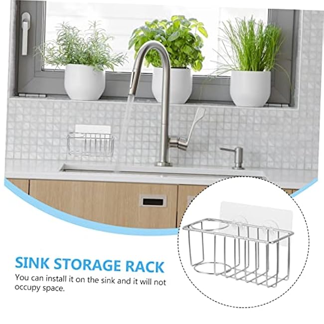 Cabilock 1pc Sink Sponge Rack Elegant Draining Storage Holder for Kitchen Hollow-Out Design Prevents Water Retention Simple Fashionable Storage for Clean Counters