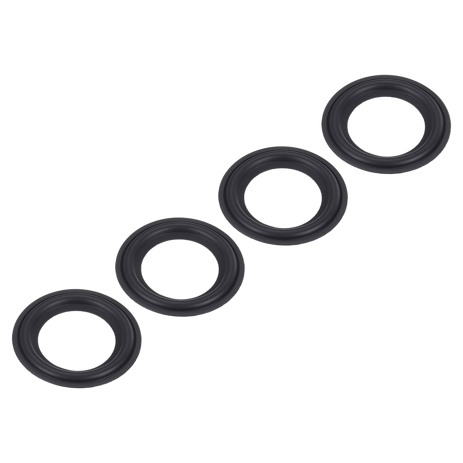 MECCANIXITY 4 Pcs 2 Inch Rubber Speaker Edge Surround Rings 34x57mm(IDxOD) Perforated Subwoofer Rings Replacement Parts for Speaker Repair or DIY,