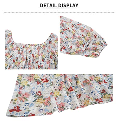 Robe midi chic florale de prestige, vêtement d'exception taille L - 7