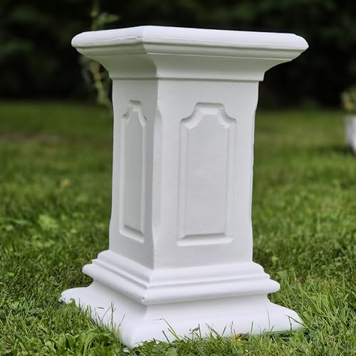 FABRIQ Colonne de 40 cm blanche - 25 kg - Colonne de jardin massive - Résistant aux intempéries et au gel