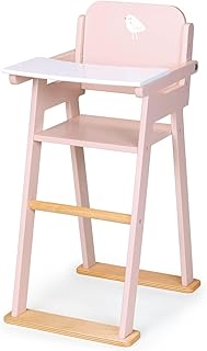 Mentari Baby Doll High Chair - Experience The Joy of Pretend Parenting with a Chic and Robust Baby Doll Furniture Piece - with Functional Fold-Up Table and Natural Wood Accents - Age 3Y and Up