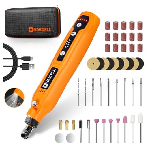 HARDELL Mini Cordless Rotary Tool, 5-Speed and USB Charging Rotary Tool Kit with 69 Accessories, Multi-Purpose 3.7V Power Rotary Tool for Sanding, Polishing, Drilling, Etching, Engraving, DIY Crafts