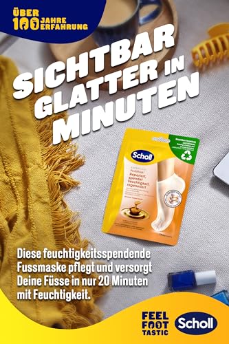 Scholl intensive feuchtigkeitsspendende nachhaltige Fußmaske mit Manuka-Honig, Sorgt für ein lang anhaltendes Gefühl von Feuchtigkeit, 1x 2 Stück