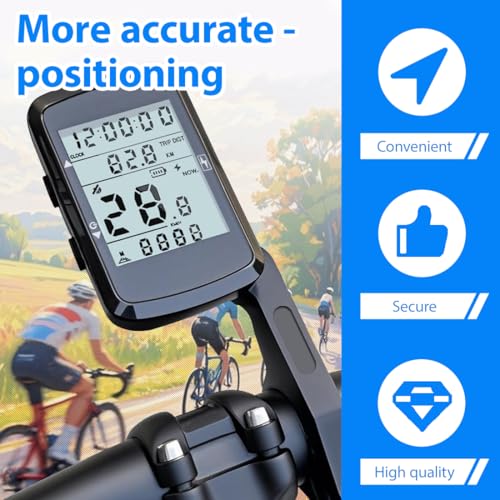 Compteur velo sans fil multifonctionnel grand écran 2,4 pouces GPS