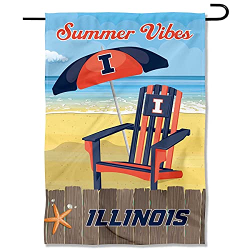 Illinois Fighting Illini Summer Season Vibes Double Sided Garden Yard Flag