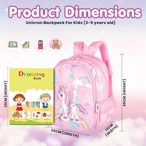 Image of Storite School Backpack for Kids Girls 8L|Stylish Durable Water-Resistant Backpack Shoulder School Bags for Girls Kids Birthday Gift
