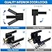 Hasmikit 6 Pack Matte Black Door Handles Privacy Door Levers, Heavy Duty Bed and Bath Door Locks Interior Door Knobs, Reversible Keyless Flat Levers with Square Rosette