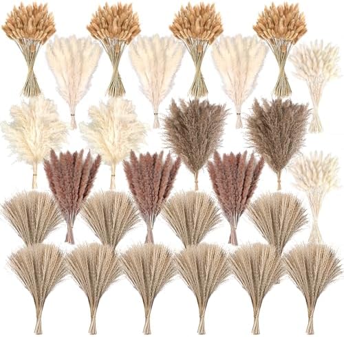 610 PCS Dried Pampas Grass Decor, Dried Flower Bouquets for Weddi...