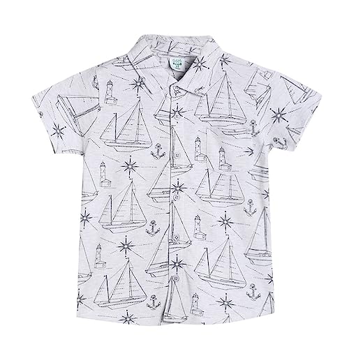 Image of miniklub Boys White Comfort Printed Casual Shirt