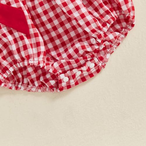 My First Christmas Baby Girl Outfit Infant Plaid Bubble Romper Shamrock Embroidery Irish Day Spring Clothes3