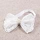 Nishine 2-Pack Taufe Weiß Neugeborene Bowknot Stirnbänder Baby Taufe Haar Bögen Headrap Kleinkind Haarband (Perle)