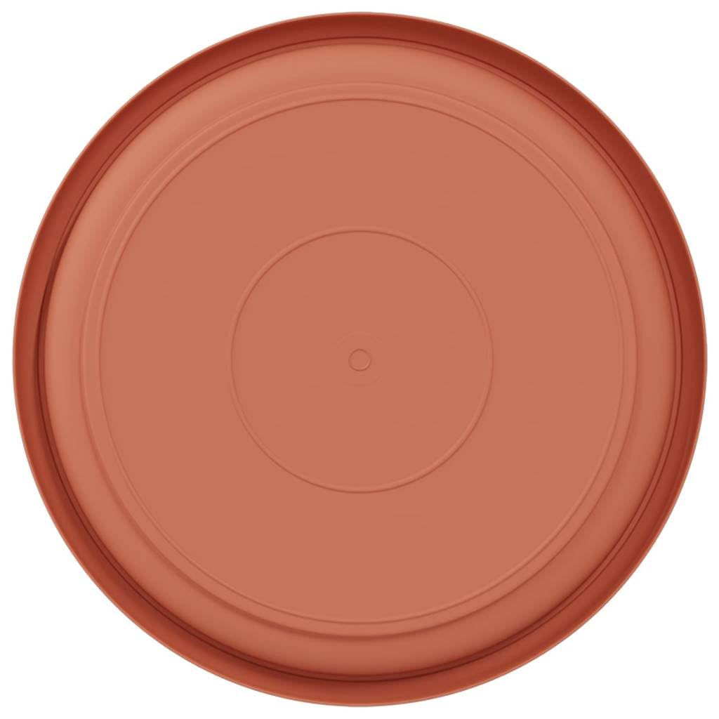 Runde Pflanzenuntersetzer 6er Set Ziegelrot Kunststoff Ø 19 x 2 cm für Blumentopf Pflanzgefäß Pflanzkübel, Indoor Freiluft Balkon Terrasse, gewichtsarm und pflegeleicht