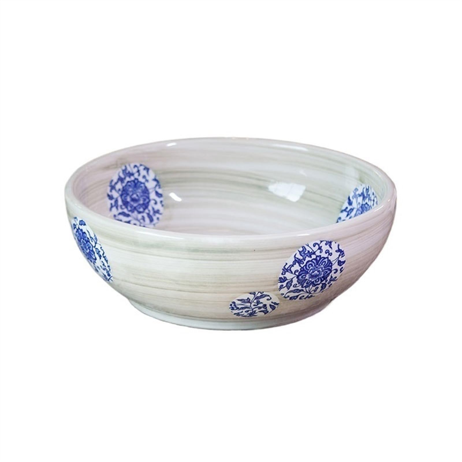 Aioneer Bathroom Sink Ceramic Countertop Basin Retro Creative Round Wash Basin Bathroom Thickened Wash Basin Lavatory Vanity