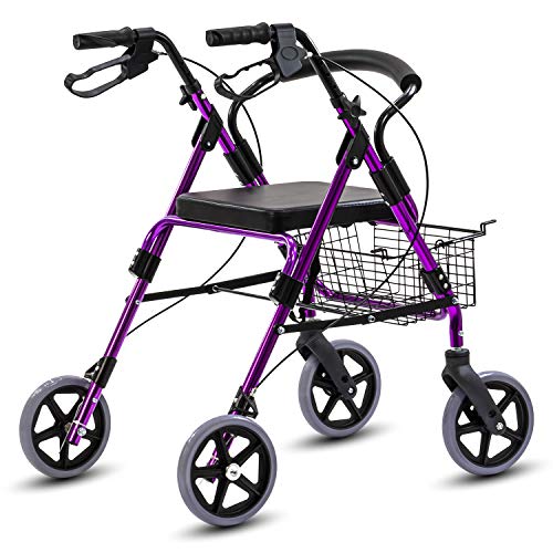 Image of KosmoCare Premium Imported Rollator Walker with Seat - (Color - Purple)