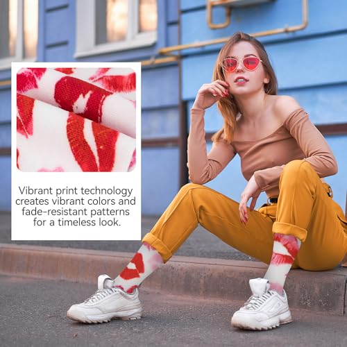 Image of Novelty Crew Socks for Unisex Wild Side with These Eye-Popping Prints 3 Pairs One Size