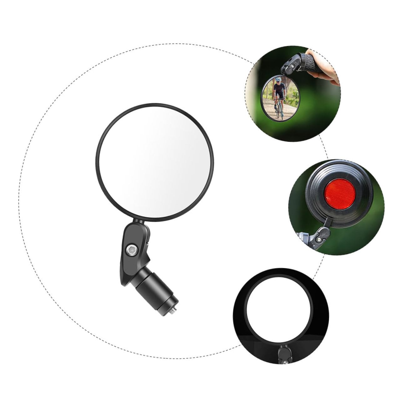 BESTonZON 3 Pièces Rétroviseur de Vélo Noir Arrière pour Guidon de Vélo Installation Rapide Sécurisée Accessoire pour Scooters