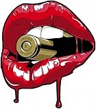 Generic RED Lips with Bullet Bumper Sticker Laptop Sticker Window Sticker