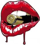 Generic RED Lips with Bullet Bumper Sticker Laptop Sticker Window Sticker