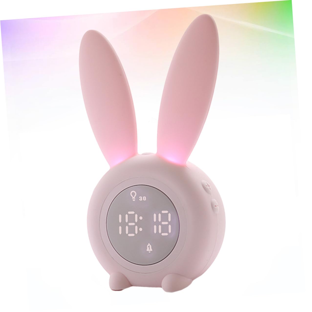 Housoutil Despertador Infantil Pequeño con Luz Nocturna LED Rosa Reloj de Escritorio USB Recargable con Función de Repetición y Activación por Voz Adecuado para Dormitorio y Obsequio