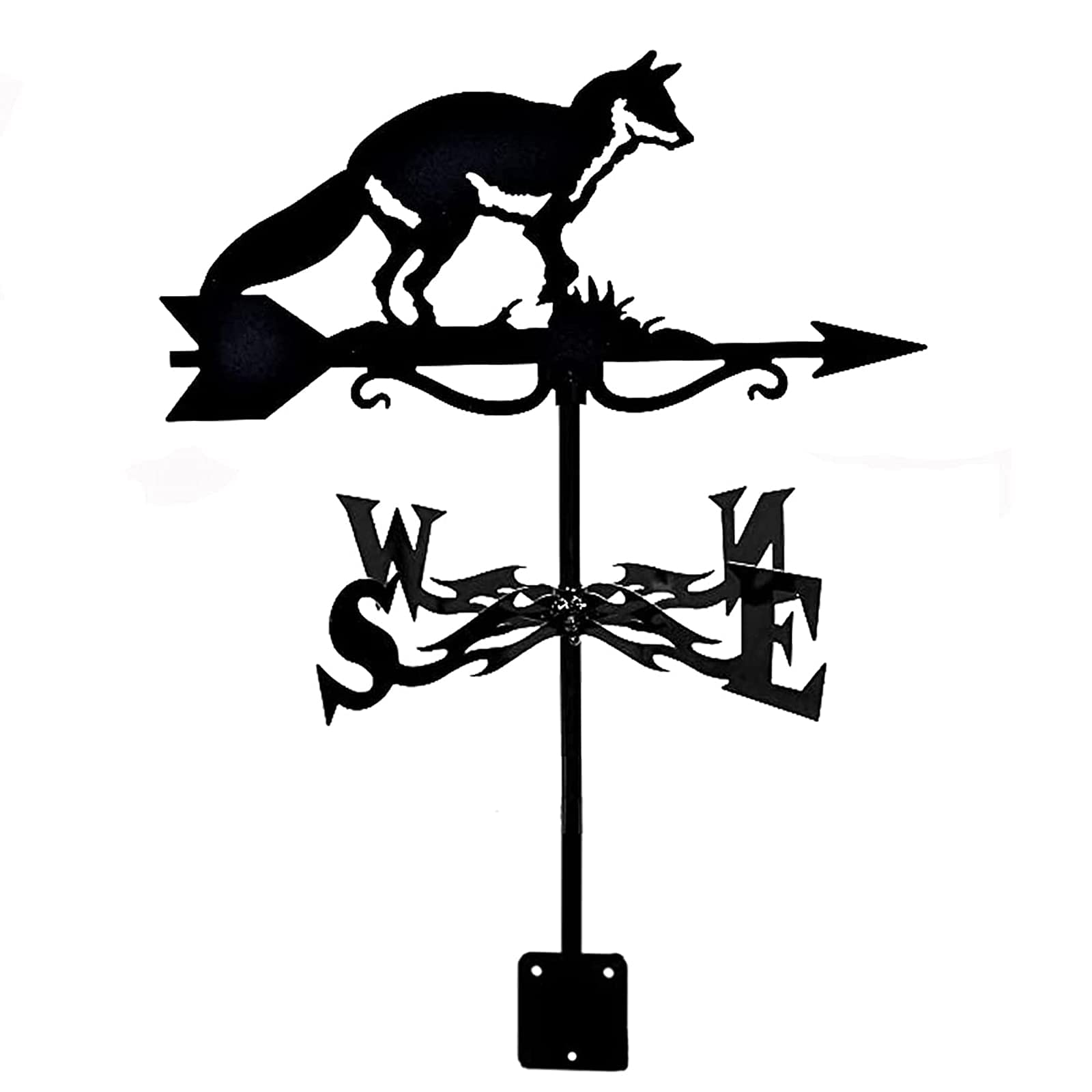 TAXXII Farmhouse Weather Vane Roof Mount, Wind Direction Indicator Outdoor Metal Bracket Weathervane Construction for Garden Patio Yard Cupola Ornament Decoration
