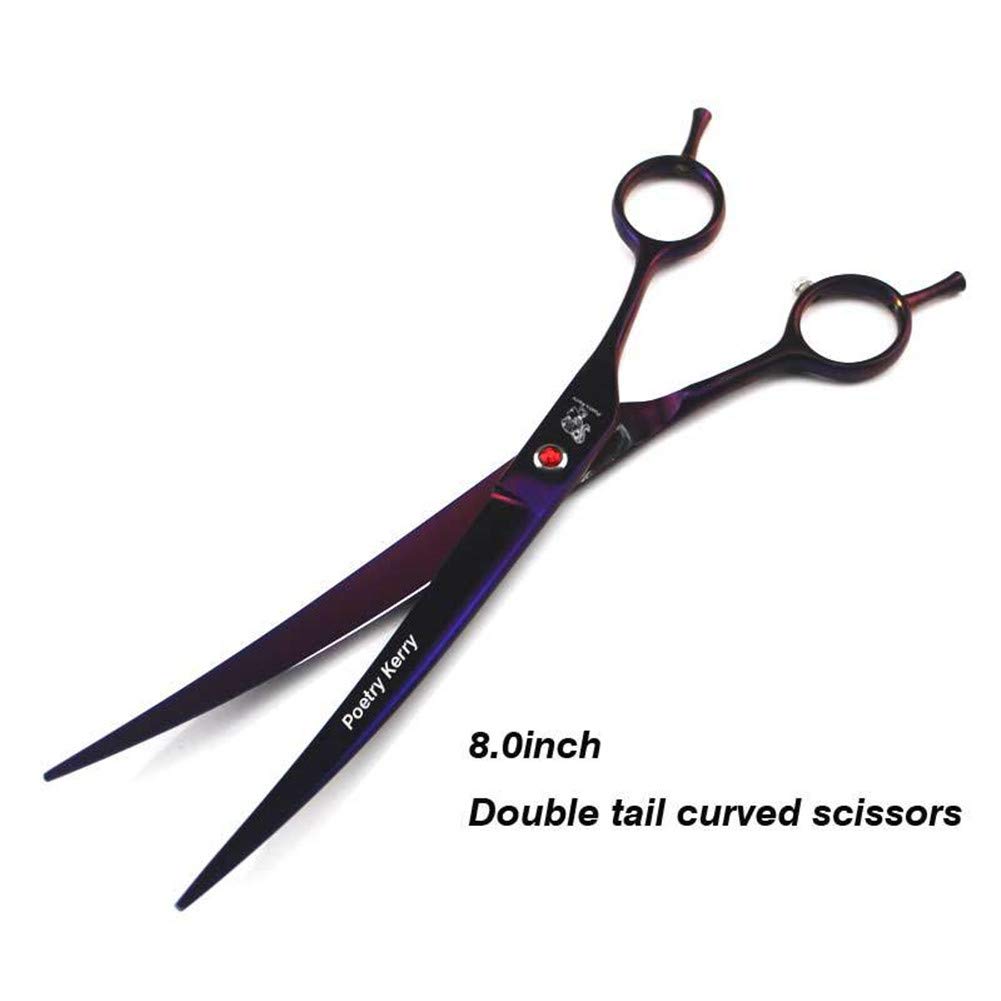 DESAV Set De Ciseaux De Toilettage Professionnel De 6,0 Pouces pour Chien De Compagnie, Cisailles Droites Ciseaux Courbés pour Chat, Kit De Coupe Durable Léger pour Animaux Coupe De Cheveux