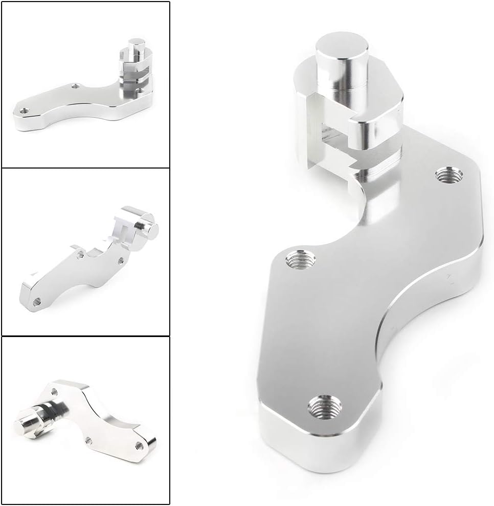 GZYF Dirt Bike 320mm Oversize Brake Disc Caliper Adapter Brackets for Suzuki RM125 RM250, RMZ250 RMZ450, DRZ-E 400 DRZ-S 400, RMX450, Silver