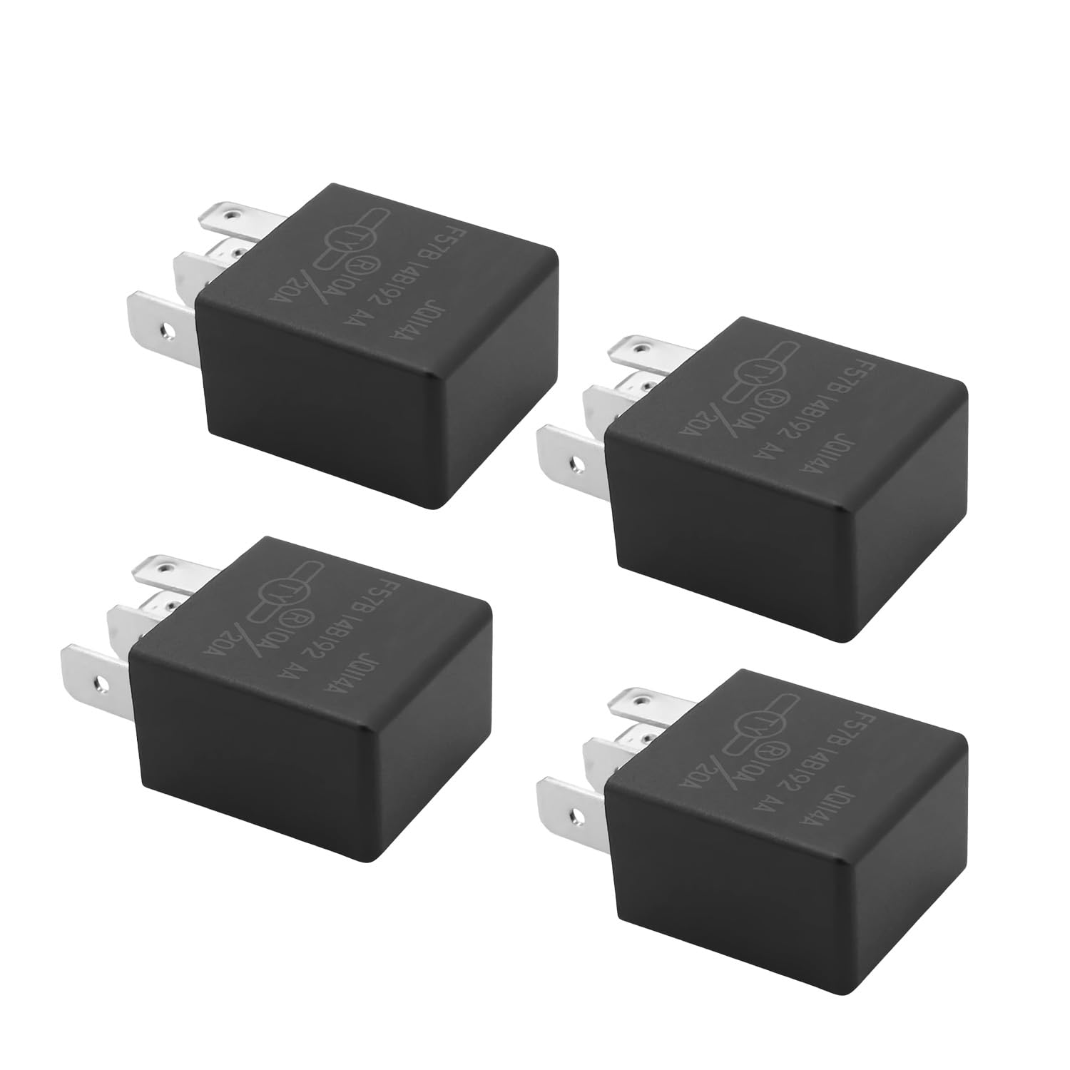 4 Pack F57B14B192AA 5-Pin 12V Multi-Purpose Relay - Replaces RY612 19290, Compatible with Ford, Toyota, Cadillac