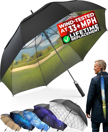 TUMELLA Golf Umbrella 62 Inch Windproof, Extra Large Auto Open,