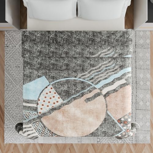 Image of Signature Special Limited Edition Super Soft Double Layered Blanket - 1100 GSM Winter Luxury - Reversible, Ultra Warm & Plush - King & Single Bed (Geometric Harmoney, Double)