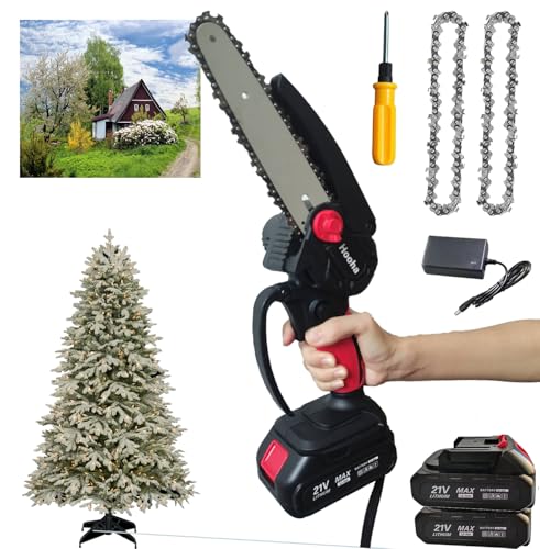 Hooha Parkside Tronçonneuse pour coupe de jardin, coupe arbuste, coupe branche, coupe bois, mini batterie de 15,2 cm, 21 V, sécateur à une main, kit d'outils de jardinage pour jardinage, cadeaux pour
