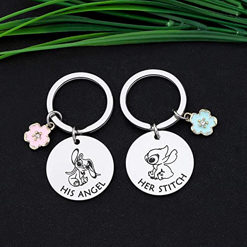 Cyting His And Her Cartoon Puzzle Piece Keychain Hawaiian Jewelry Long Distance Gift For Couple Cartoon Birthday Gift #TOP1