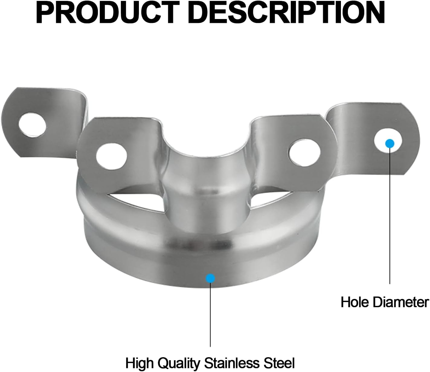 EFARMA ❀ Hose Clips, 304 Stainless Steel Two Hole U-Tube Clamp Connecting Ring Hose Clamp Suitable for Fixing Pipe or Cable, 20 Pcs M150-M200,M160 (Color : Silver, Size : M150)