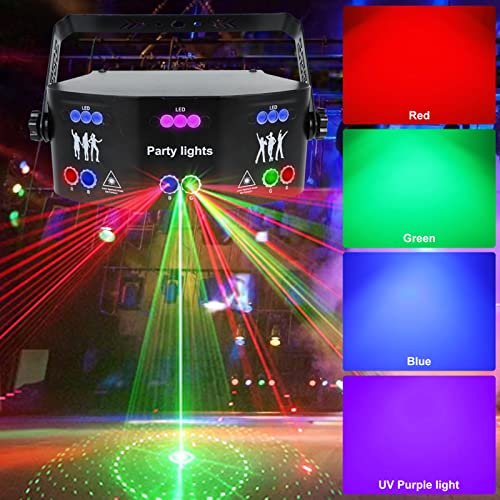 15 Lens Party Lights Dj Disco Light Rgbw Uv Strobe Lighting Effect Led Projector Sound Activated Ravelight Remote Control For Home Parties Karaoke Birthday Wedding Bar #TOP7