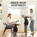 Veken 47.2" Standing Desk Electric, Height Adjustable Sit Stand Up, Wood Desktop, Work Home Office, Computer PC Table, Writing Rising Desks, Brown - Image 5